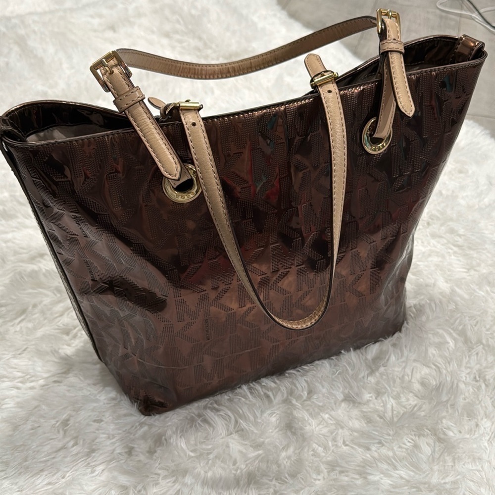 Michael Michael Kors Jet Set Bronze Mirror Metallic Tote